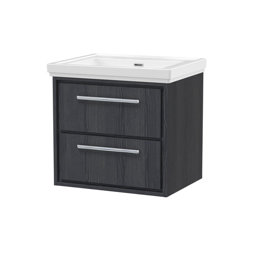 Hudson Reed 600mm Wall Hung 2-Drawer Vanity with Basin - 0 Tap Hole