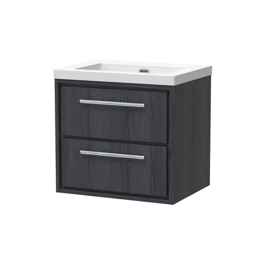 Hudson Reed 600mm Wall Hung 2-Drawer Vanity with Basin - 0 Tap Hole