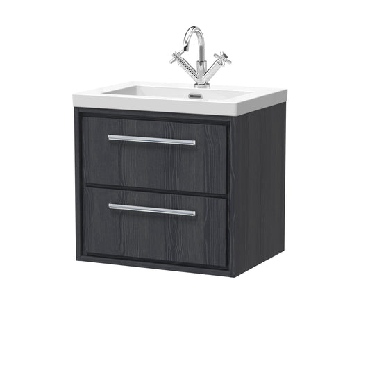 Hudson Reed 600mm Wall Hung 2-Drawer Vanity with Basin - 1 Tap Hole