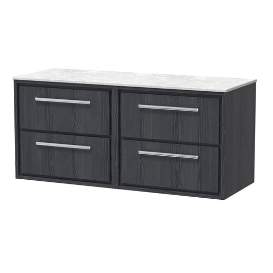 Hudson Reed 1200mm Wall Hung 4-Drawer Vanity with Marble Worktop