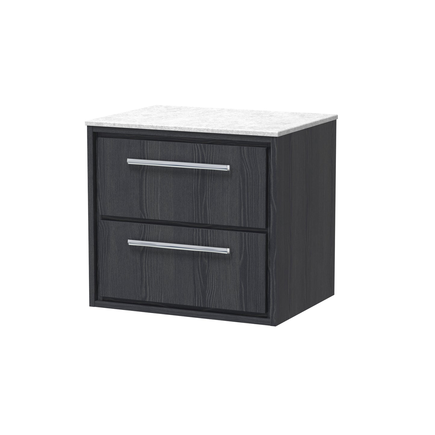 Hudson Reed 600mm Wall Hung 2-Drawer Vanity with Marble Worktop