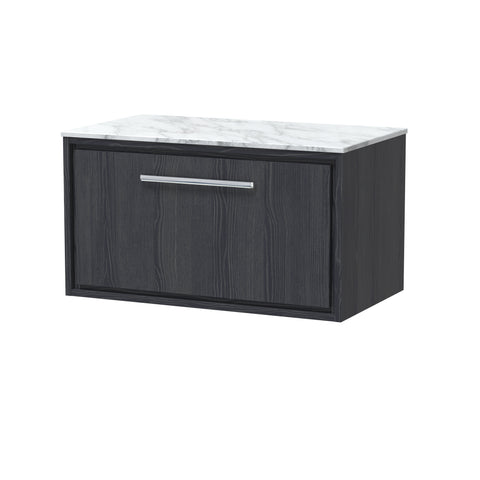Hudson Reed 800mm Wall Hung Single Drawer Vanity with Marble Worktop