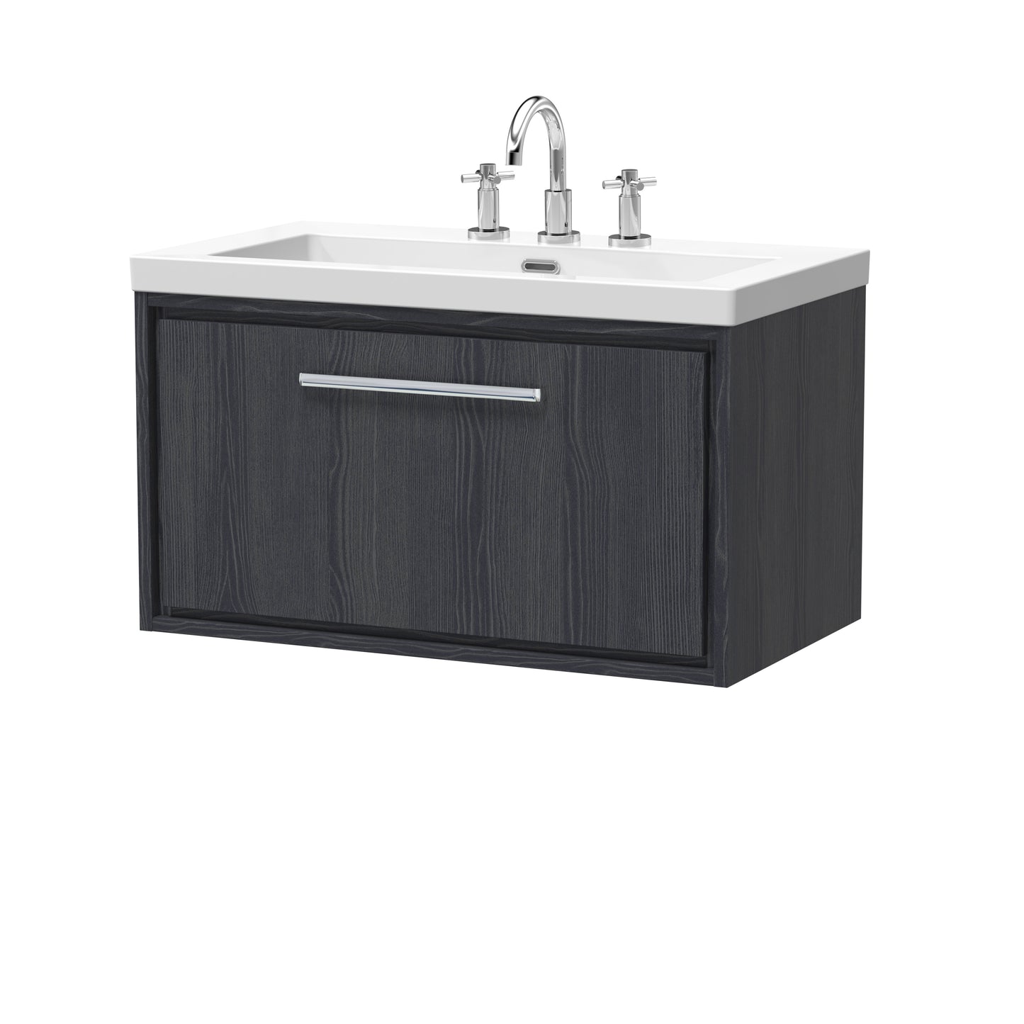 Hudson Reed 800mm Wall Hung Single Drawer Vanity with Basin - 3 Tap Hole
