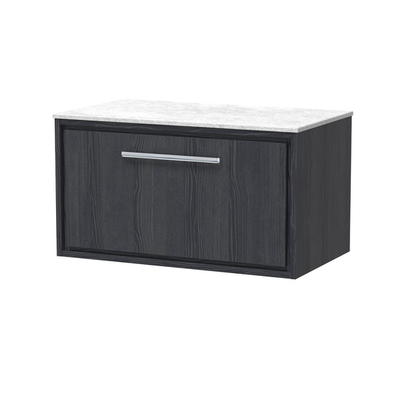 Hudson Reed 800mm Wall Hung Single Drawer Vanity with Marble Worktop