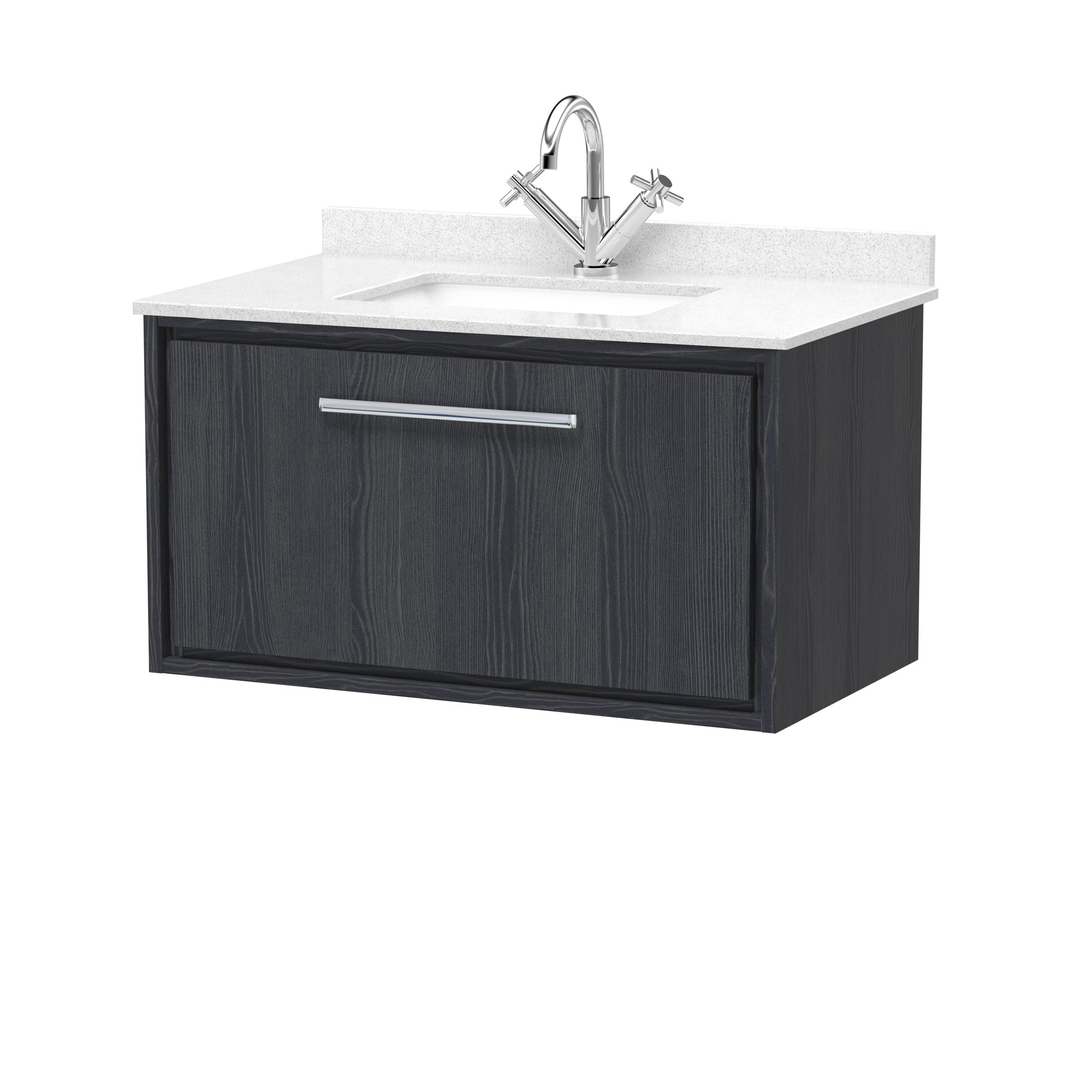 Hudson Reed 800mm Wall Hung Single Drawer Vanity with Marble Worktop Basin