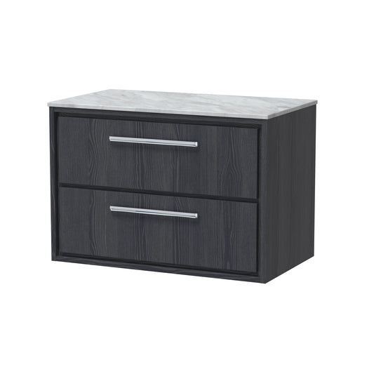 Hudson Reed 800mm Wall Hung 2-Drawer Vanity with Marble Worktop