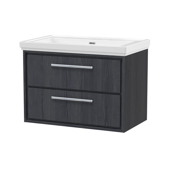 Hudson Reed 800mm Wall Hung 2-Drawer Vanity with Basin - 0 Tap Hole