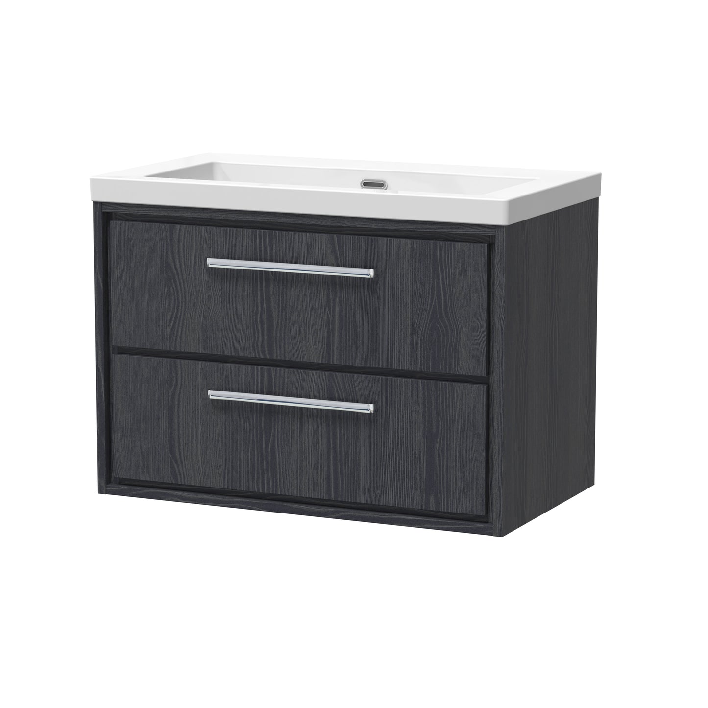 Hudson Reed 800mm Wall Hung 2-Drawer Vanity with Basin - 0 Tap Hole