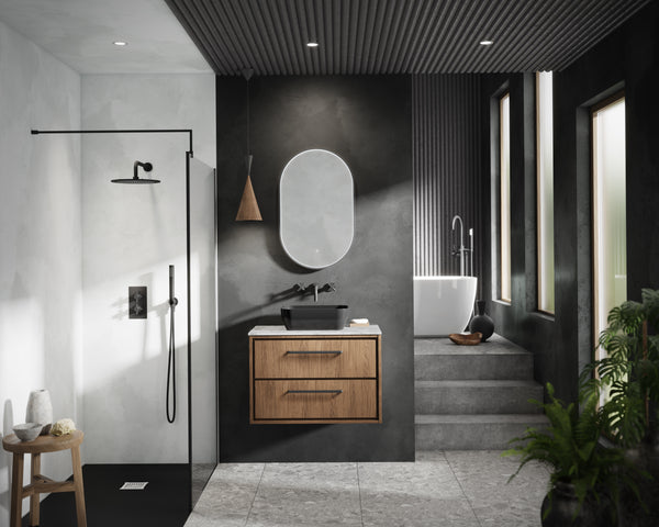 Hudson Reed 800mm Wall Hung 2-Drawer Vanity with Marble Worktop