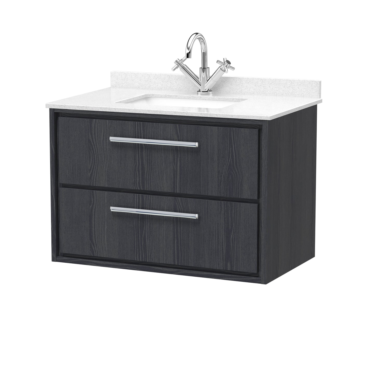 Hudson Reed 800mm Wall Hung 2-Drawer Vanity with Marble Worktop Basin