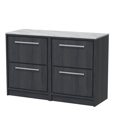 Hudson Reed 1200mm Floor Standing 4-Drawer Vanity with Marble Worktop