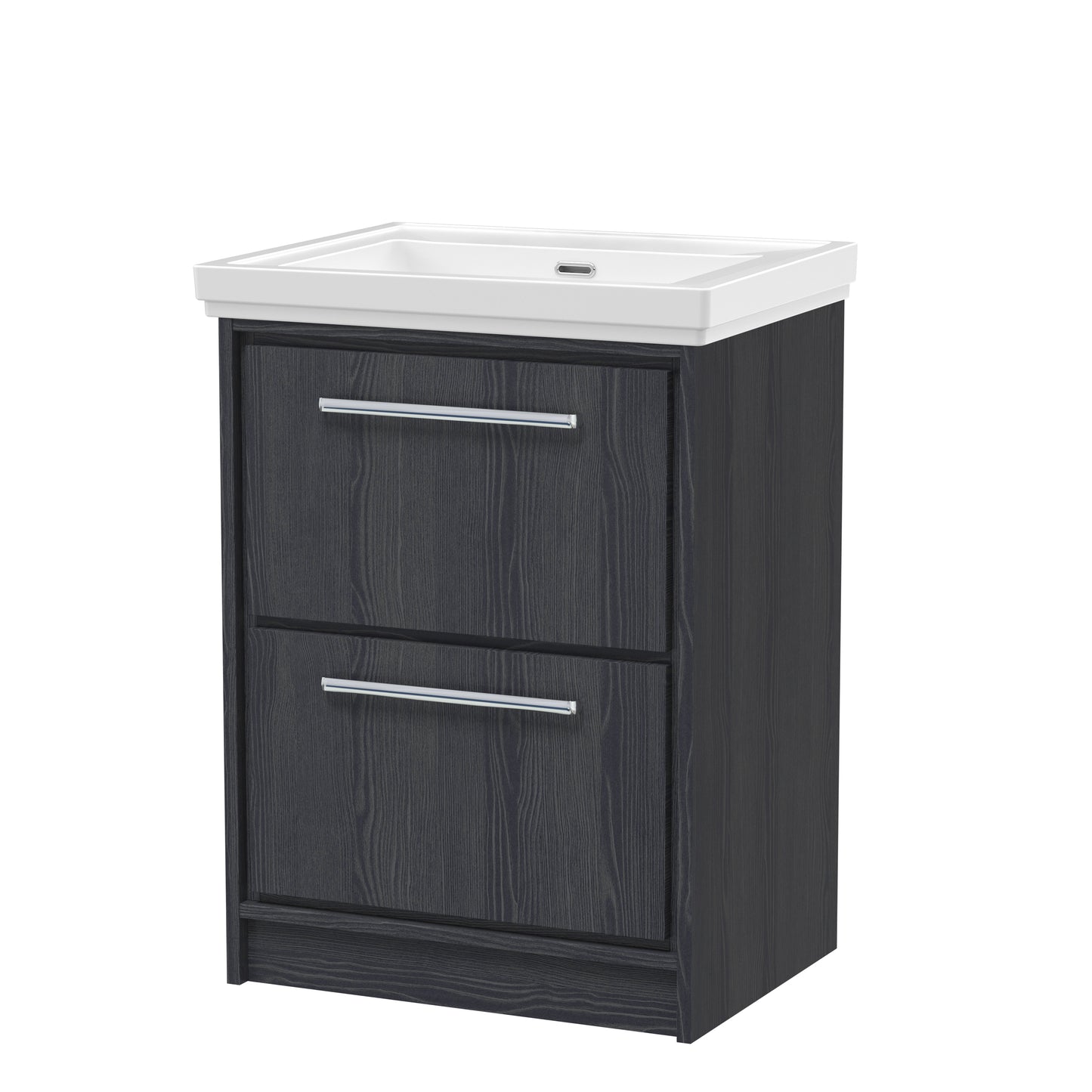 Hudson Reed 600mm Floor Standing 2-Drawer Vanity with Basin - 0 Tap Hole