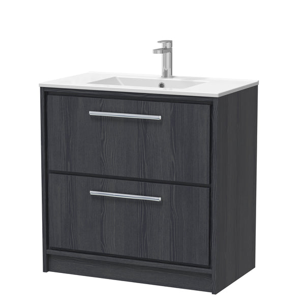 Hudson Reed 800mm Floor Standing 2-Drawer Vanity with Basin - 1 Tap Hole