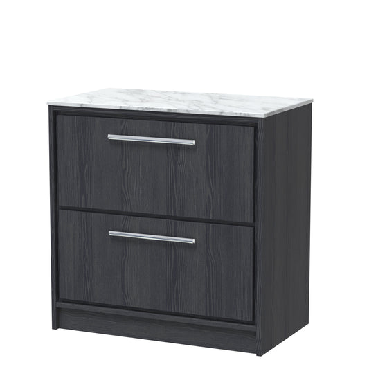 Hudson Reed 800mm Floor Standing 2-Drawer Vanity with Marble Worktop
