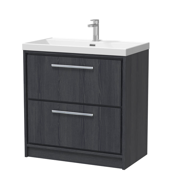 Hudson Reed 800mm Floor Standing 2-Drawer Vanity with Basin - 1 Tap Hole