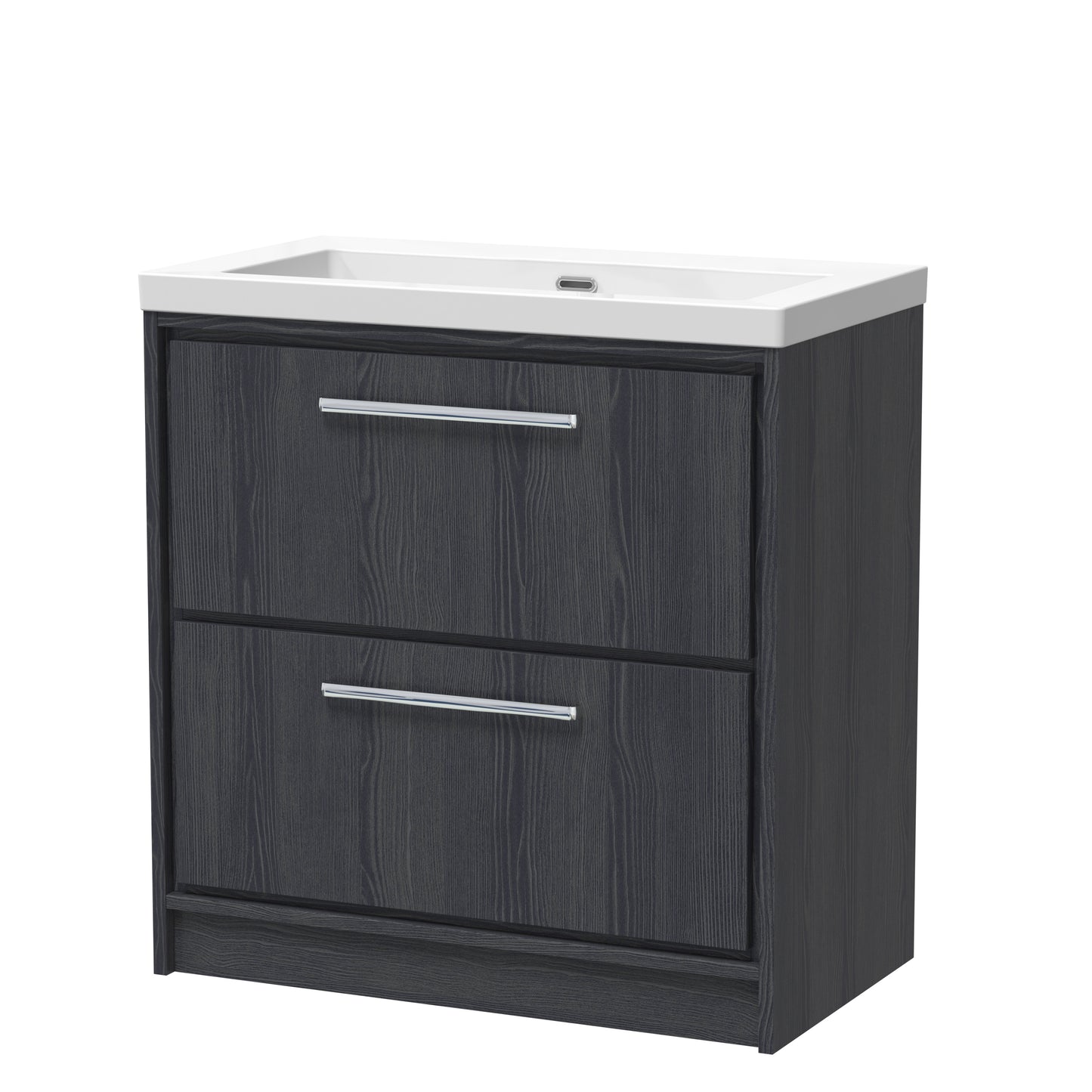 Hudson Reed 800mm Floor Standing 2-Drawer Vanity with Basin - 0 Tap Hole