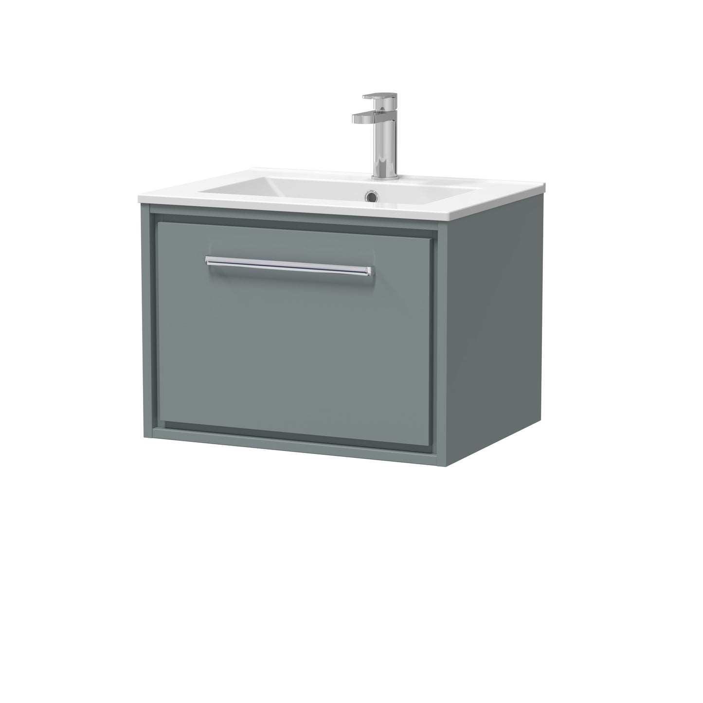 Hudson Reed 600mm Wall Hung Single Drawer Vanity with Basin - 1 Tap Hole