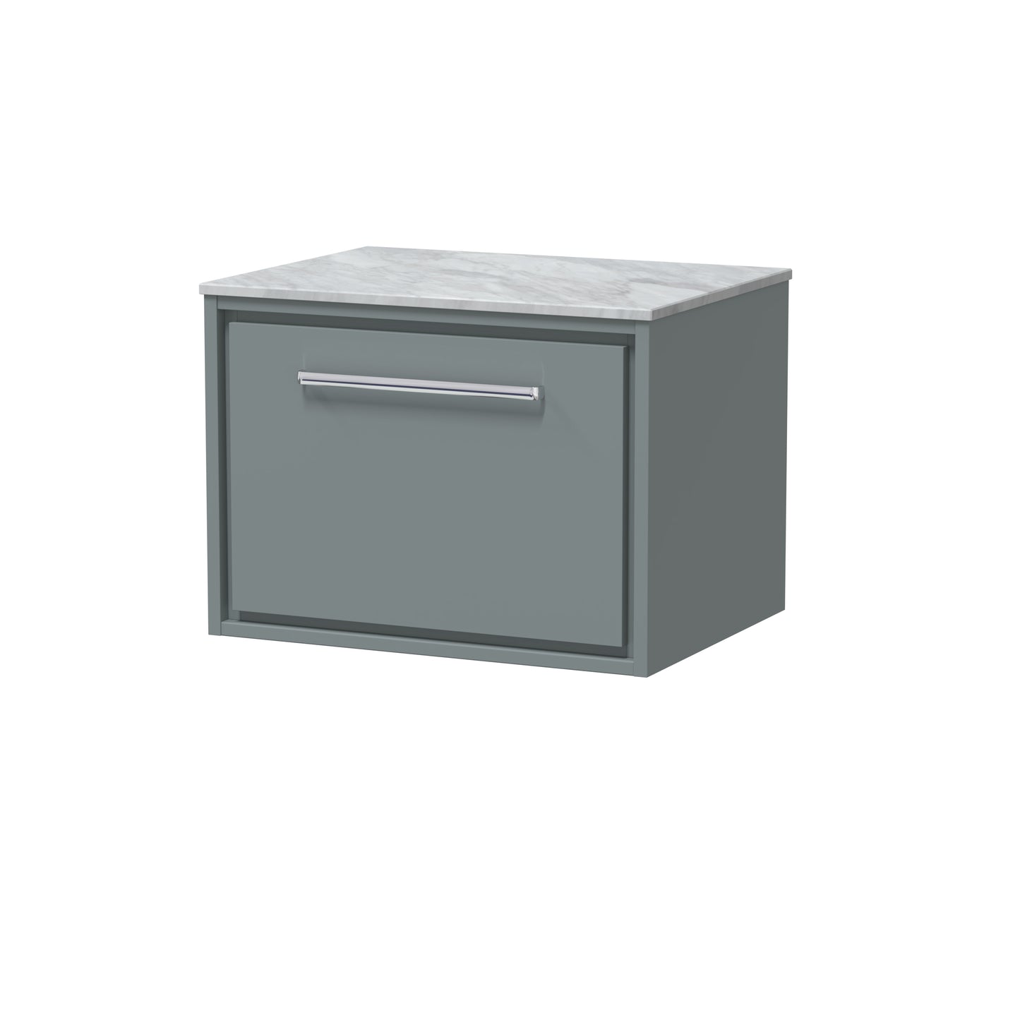 Hudson Reed 600mm Wall Hung Single Drawer Vanity with Marble Worktop