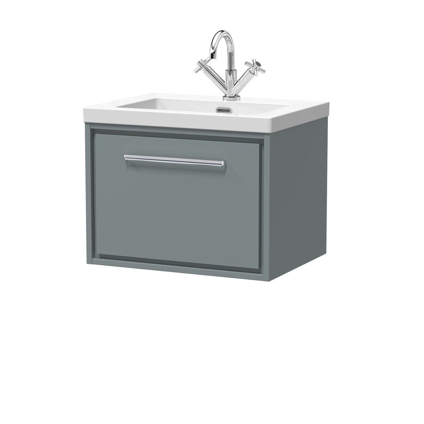 Hudson Reed 600mm Wall Hung Single Drawer Vanity with Basin - 1 Tap Hole