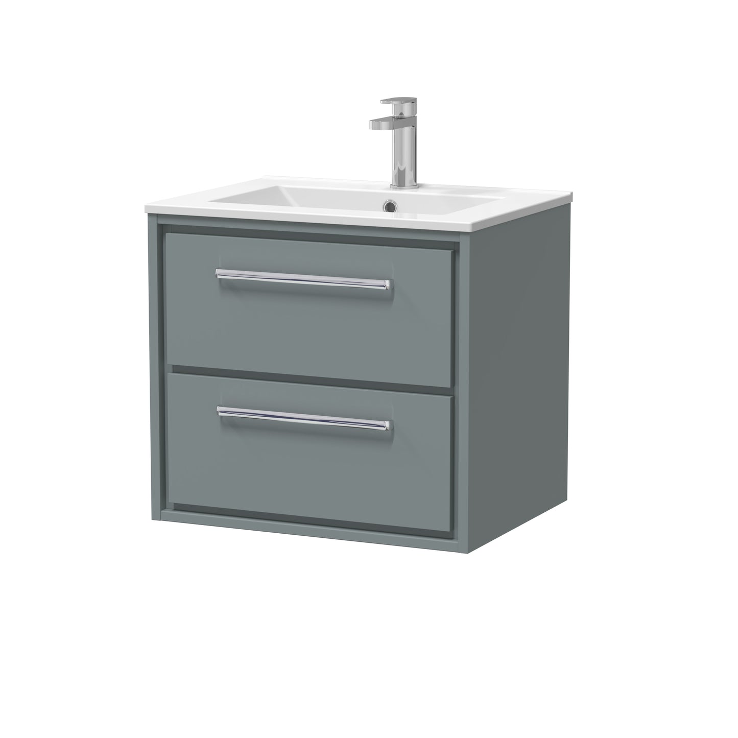 Hudson Reed 600mm Wall Hung 2-Drawer Vanity with Basin - 1 Tap Hole
