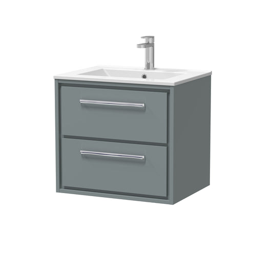 Hudson Reed 600mm Wall Hung 2-Drawer Vanity with Basin - 1 Tap Hole