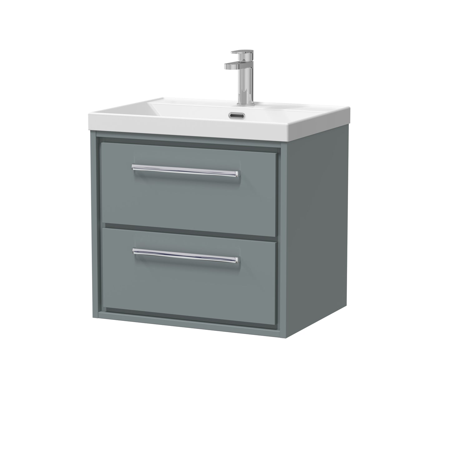 Hudson Reed 600mm Wall Hung 2-Drawer Vanity with Basin - 1 Tap Hole