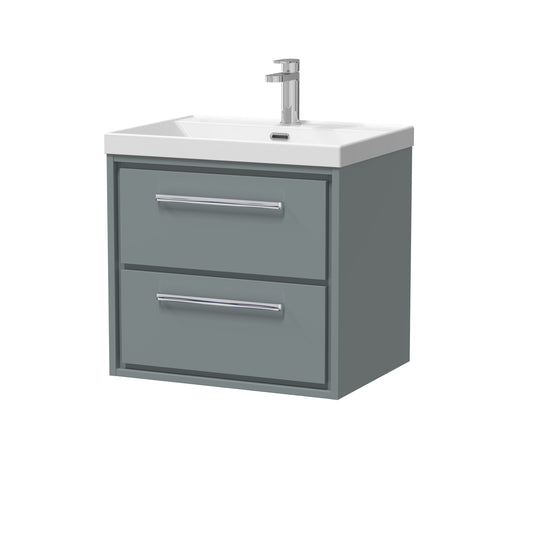 Hudson Reed 600mm Wall Hung 2-Drawer Vanity with Basin - 1 Tap Hole