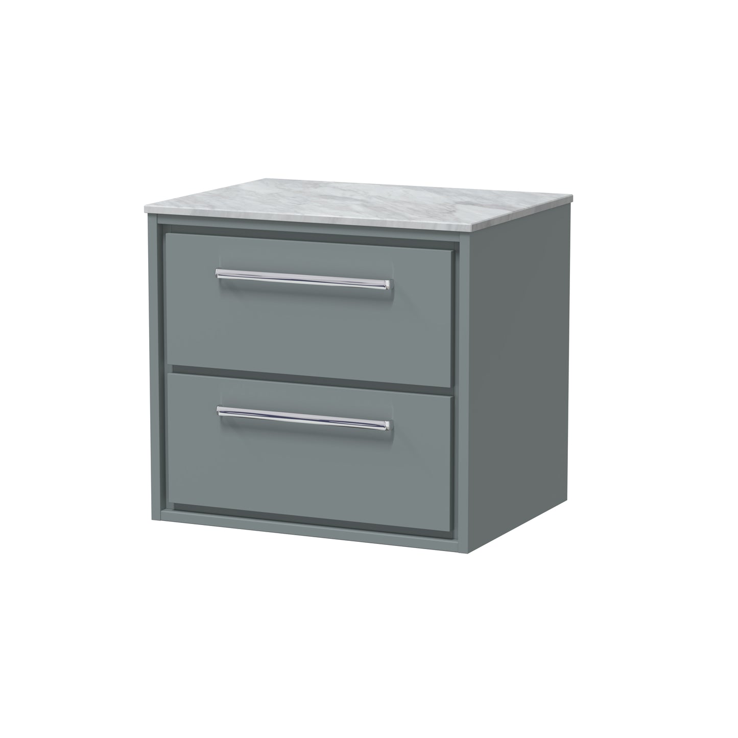 Hudson Reed 600mm Wall Hung 2-Drawer Vanity with Marble Worktop