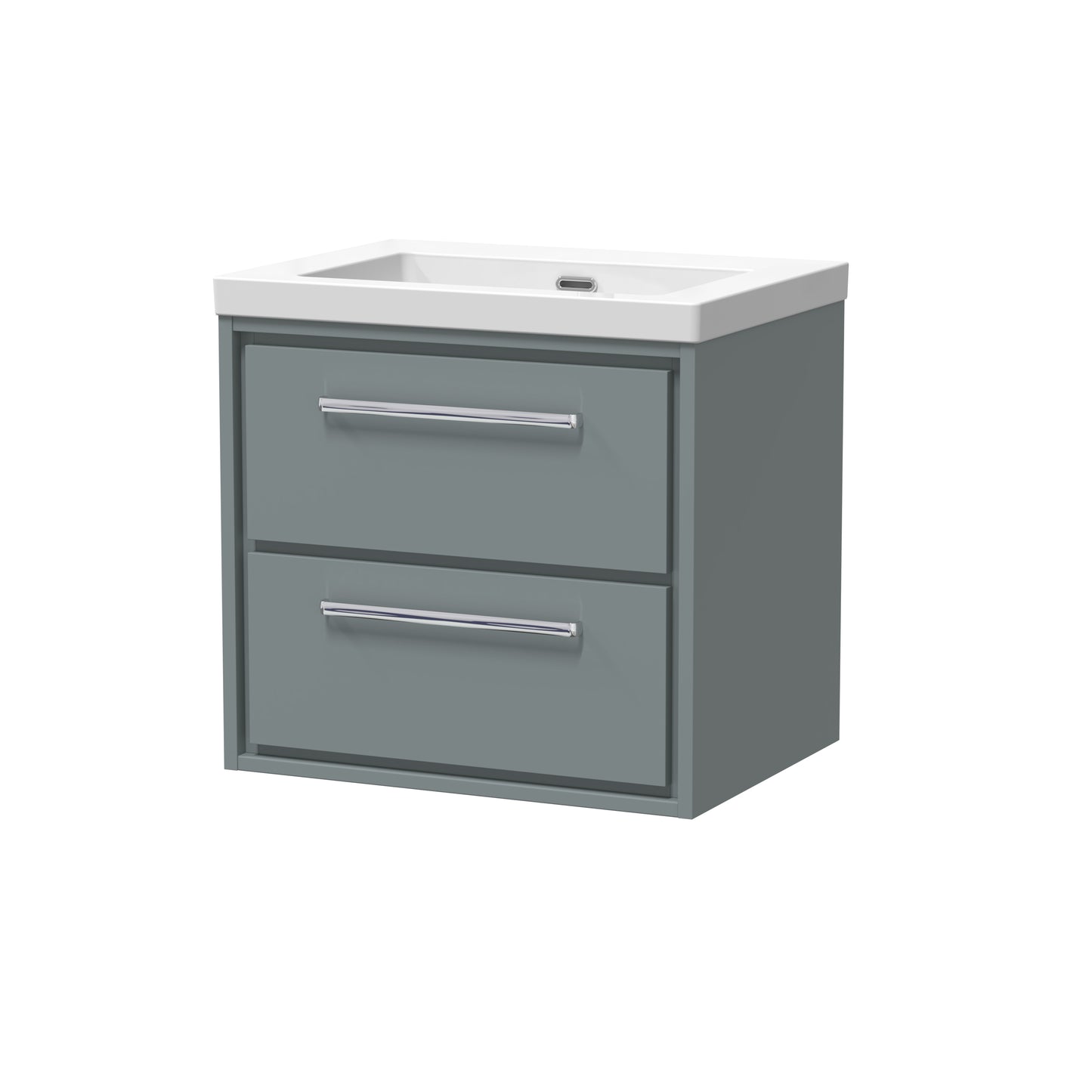 Hudson Reed 600mm Wall Hung 2-Drawer Vanity with Basin - 0 Tap Hole