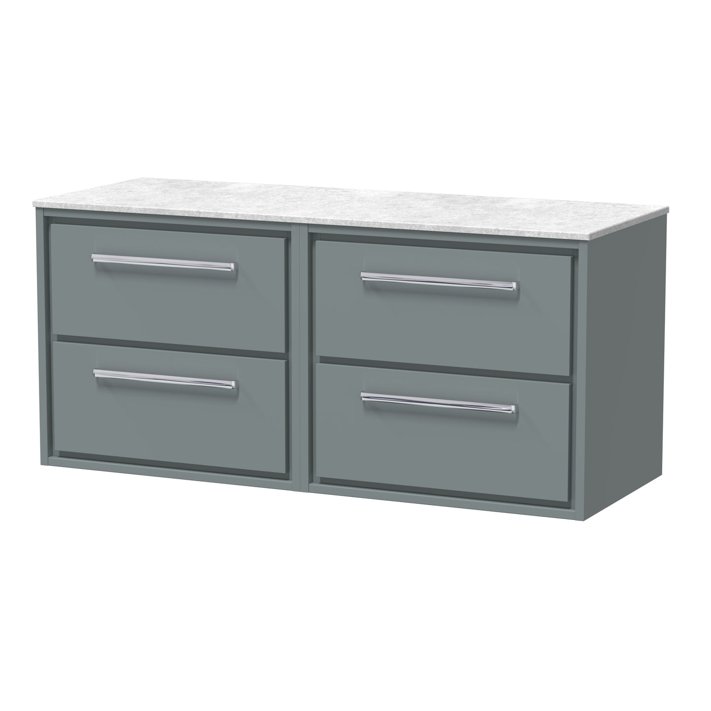 Hudson Reed 1200mm Wall Hung 4-Drawer Vanity with Marble Worktop