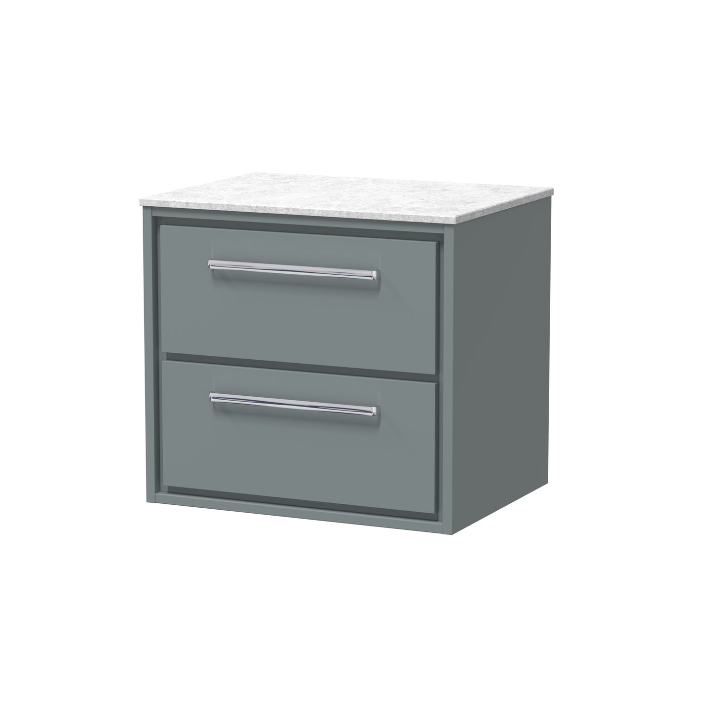 Hudson Reed 600mm Wall Hung 2-Drawer Vanity with Marble Worktop
