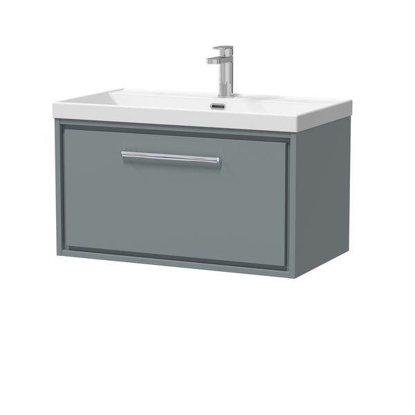 Hudson Reed 800mm Wall Hung Single Drawer Vanity with Basin - 1 Tap Hole