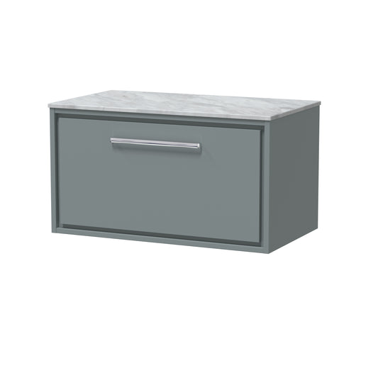 Hudson Reed 800mm Wall Hung Single Drawer Vanity with Marble Worktop