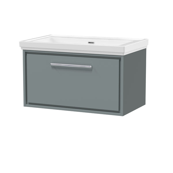 Hudson Reed 800mm Wall Hung Single Drawer Vanity with Basin - 0 Tap Hole