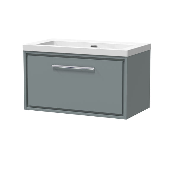 Hudson Reed 800mm Wall Hung Single Drawer Vanity with Basin - 0 Tap Hole