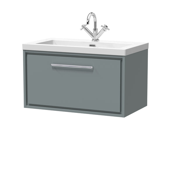 Hudson Reed 800mm Wall Hung Single Drawer Vanity with Basin - 1 Tap Hole
