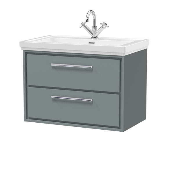 Hudson Reed 800mm Wall Hung 2-Drawer Vanity with Basin - 1 Tap Hole