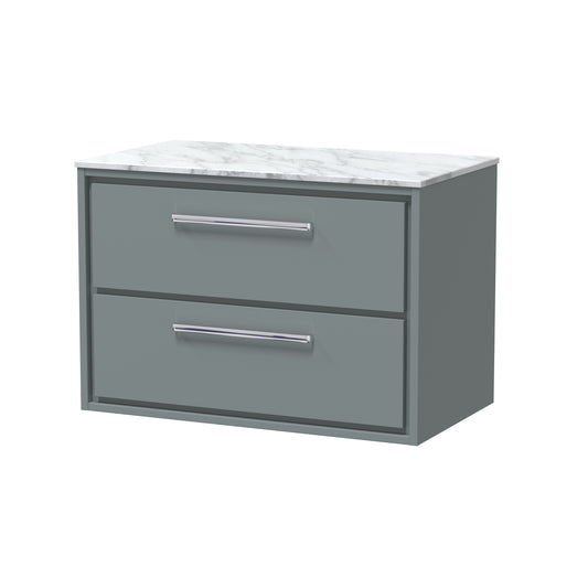Hudson Reed 800mm Wall Hung 2-Drawer Vanity with Marble Worktop