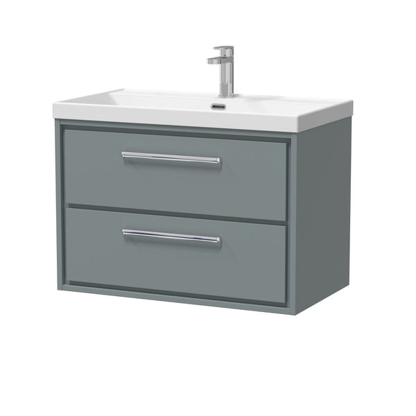 Hudson Reed 800mm Wall Hung 2-Drawer Vanity with Basin - 1 Tap Hole