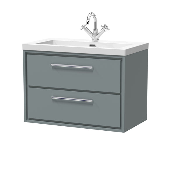 Hudson Reed 800mm Wall Hung 2-Drawer Vanity with Basin - 1 Tap Hole