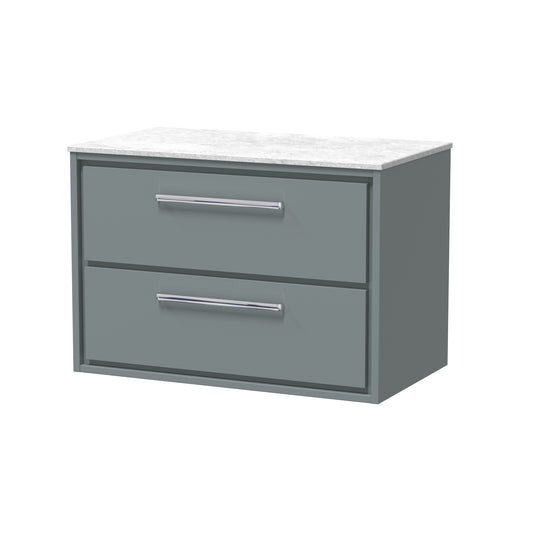 Hudson Reed 800mm Wall Hung 2-Drawer Vanity with Marble Worktop