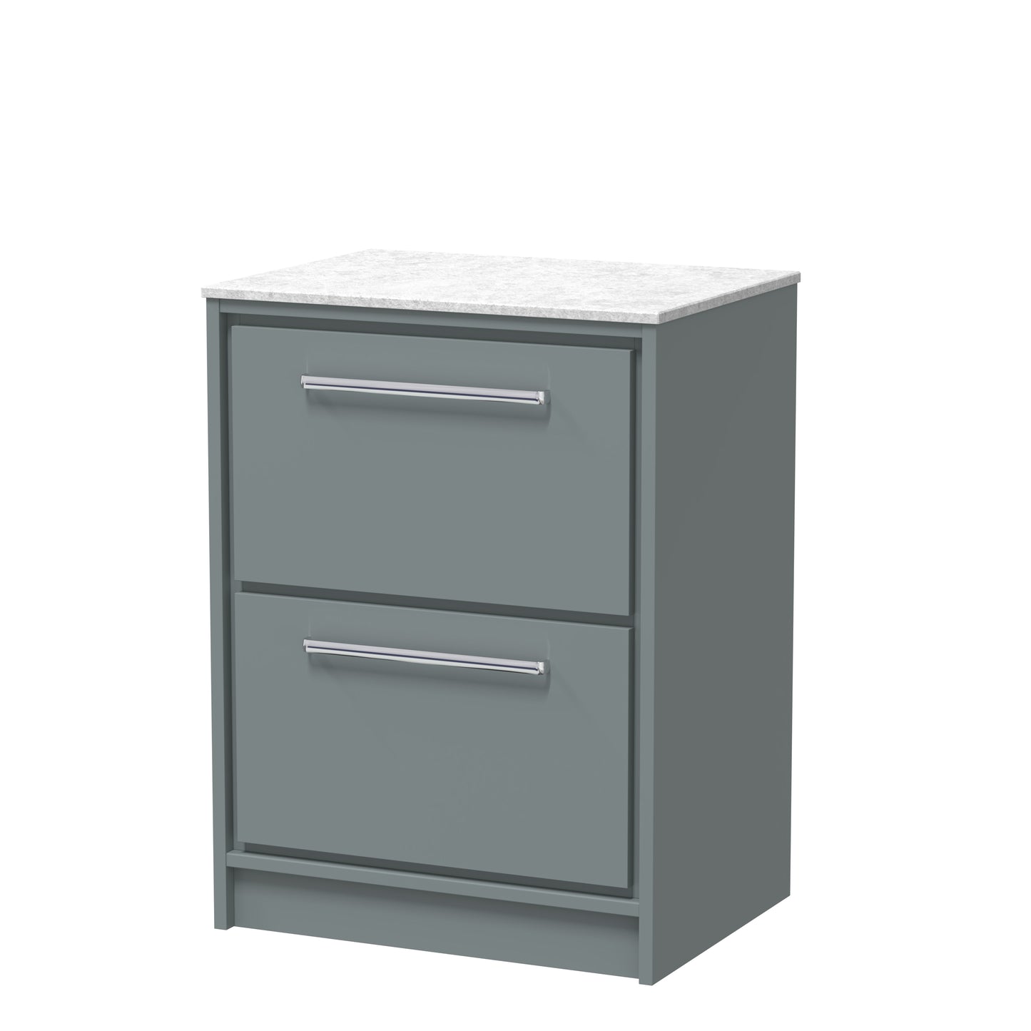 Hudson Reed 600mm Floor Standing 2-Drawer Vanity with Marble Worktop
