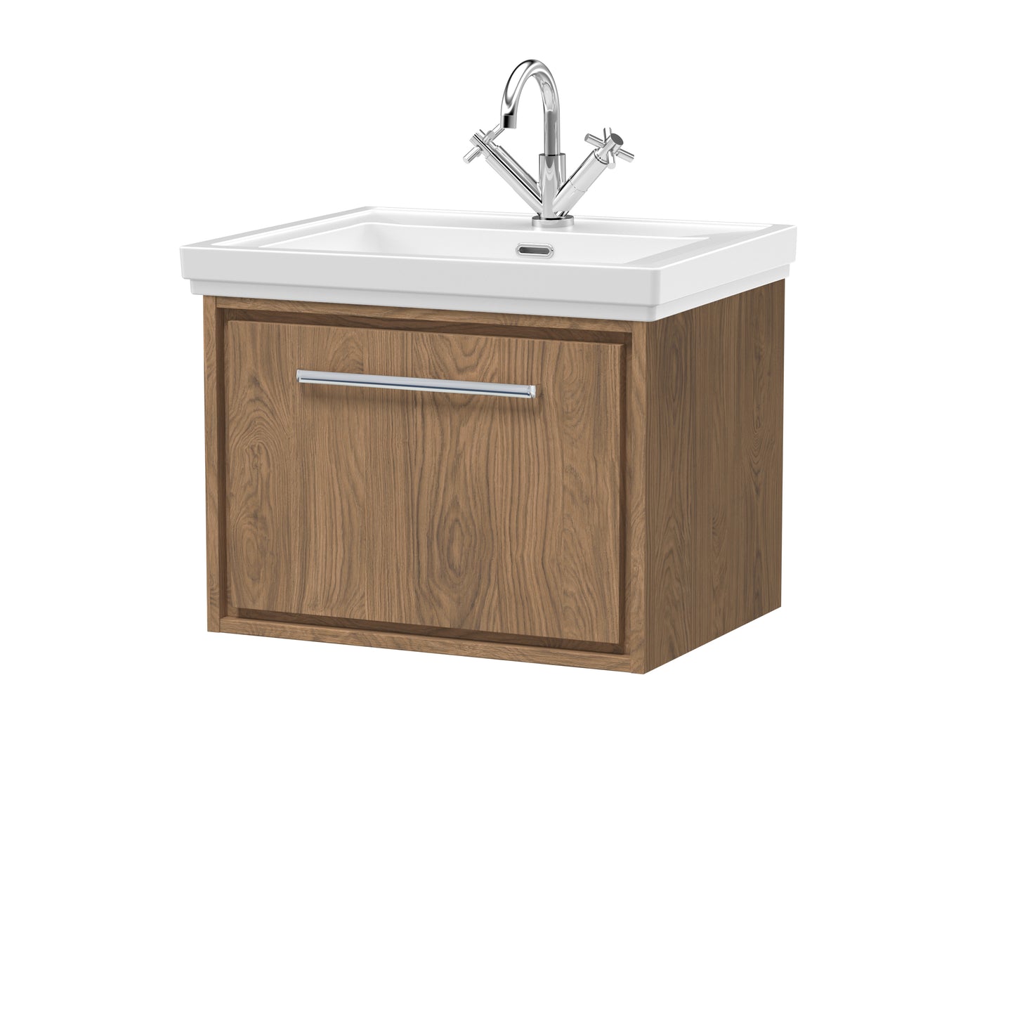 Hudson Reed 600mm Wall Hung Single Drawer Vanity with Basin - 1 Tap Hole