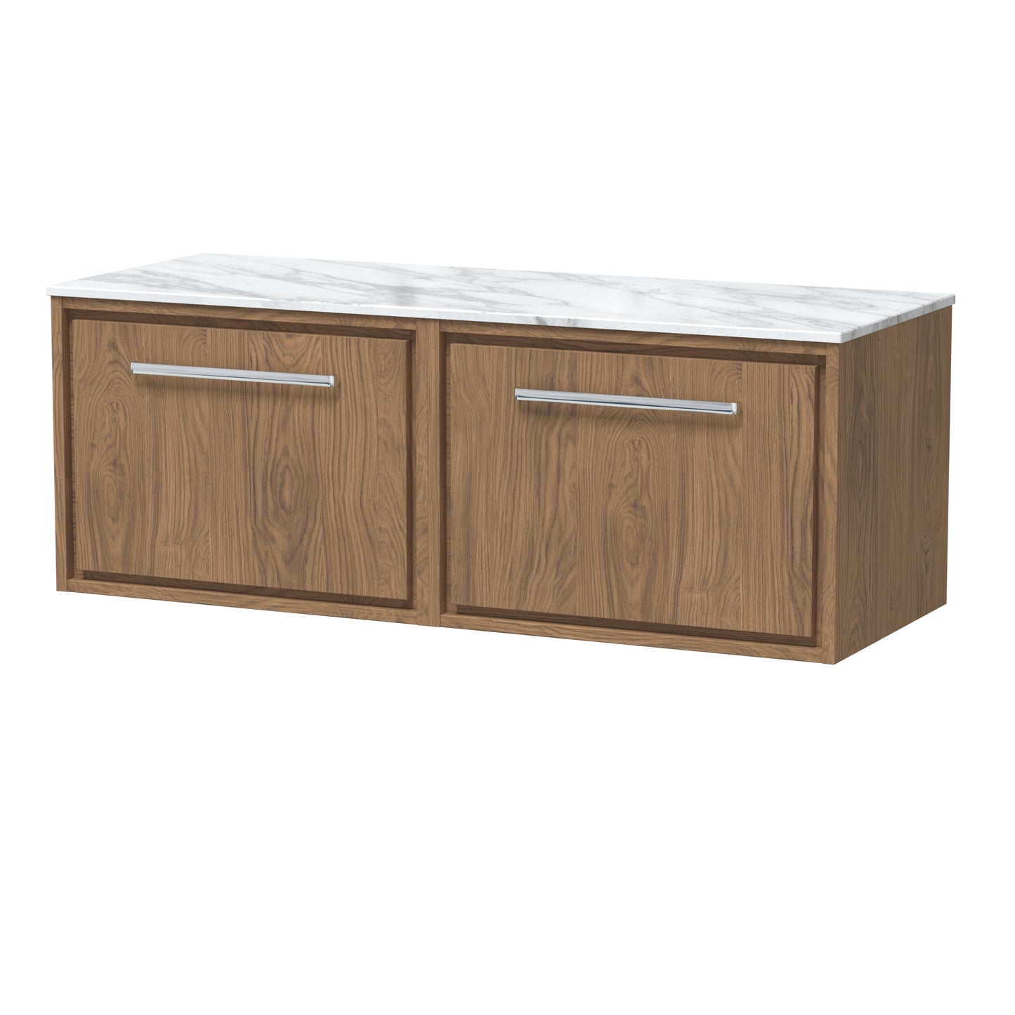 Hudson Reed 1200mm Wall Hung Single Drawer Vanity with Marble Worktop