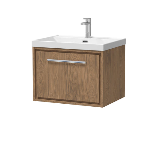 Hudson Reed 600mm Wall Hung Single Drawer Vanity with Basin - 1 Tap Hole