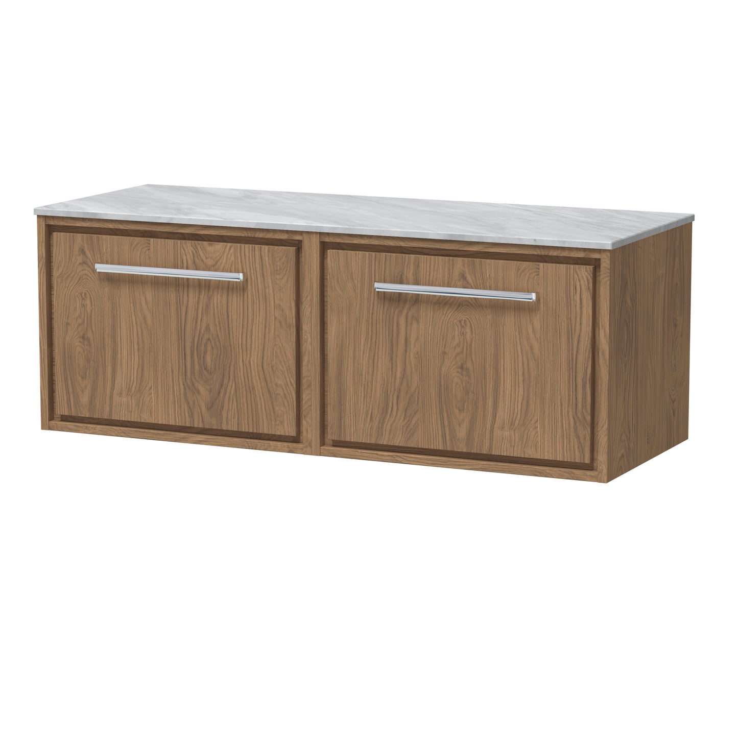 Hudson Reed 1200mm Wall Hung Single Drawer Vanity with Marble Worktop