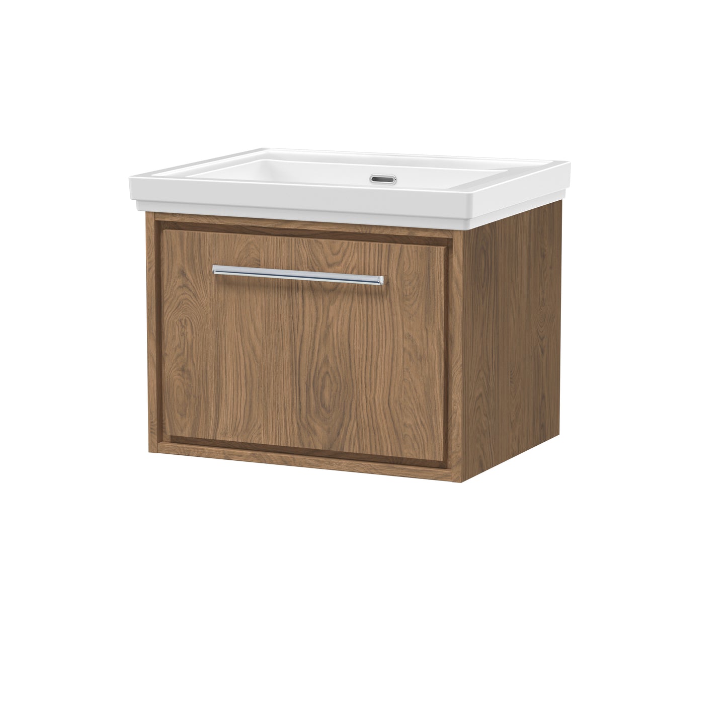 Hudson Reed 600mm Wall Hung Single Drawer Vanity with Basin - 0 Tap Hole