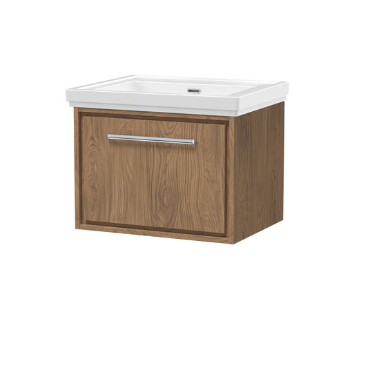 Hudson Reed 600mm Wall Hung Single Drawer Vanity with Basin - 0 Tap Hole