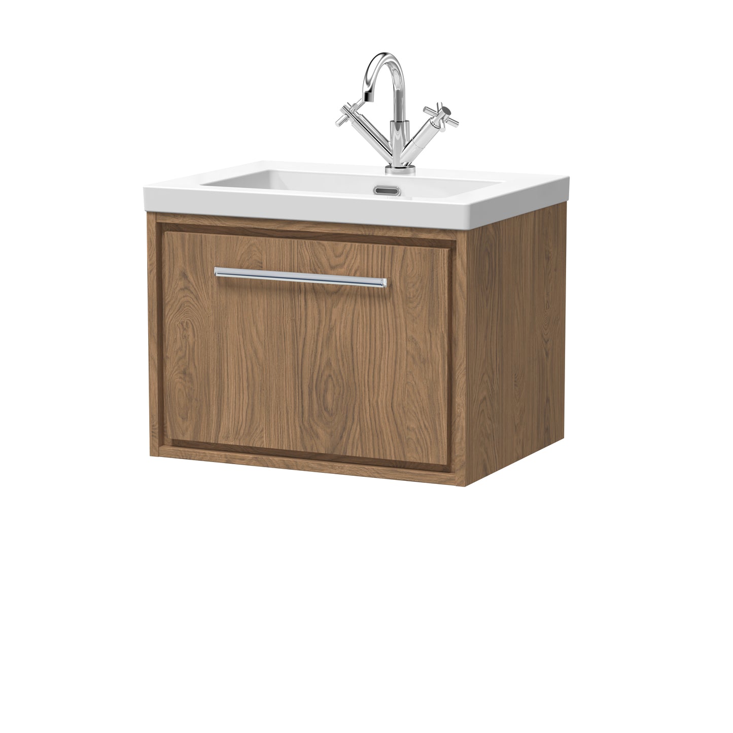 Hudson Reed 600mm Wall Hung Single Drawer Vanity with Basin - 1 Tap Hole