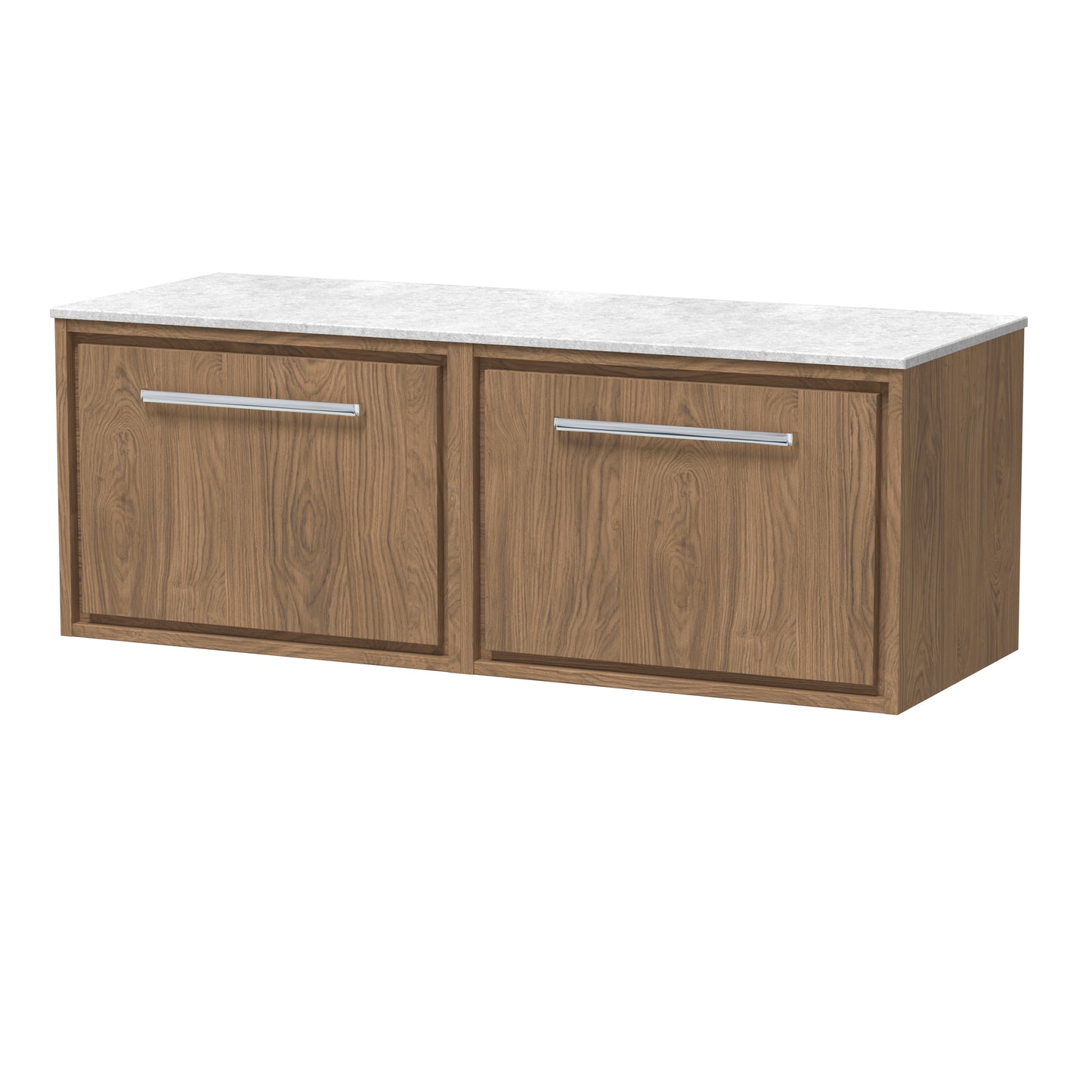 Hudson Reed 1200mm Wall Hung Single Drawer Vanity with Marble Worktop